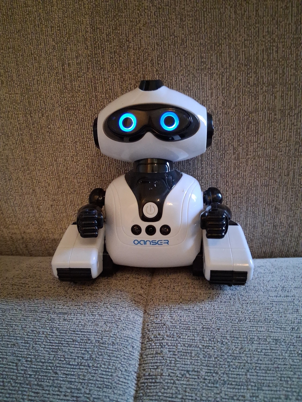 Oanser White and Black Interactive Robot Toy - Kids Action Figure